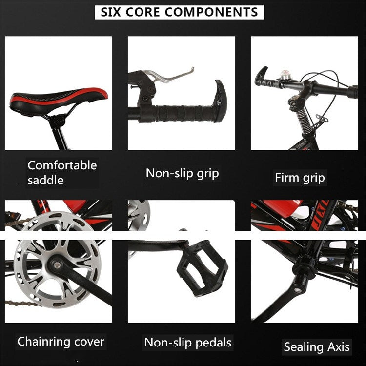 18 Inch Childrens Bicycles 7-15 Years Old Children Without Auxiliary Wheels, Style:Single Speed Basic(Black Green)