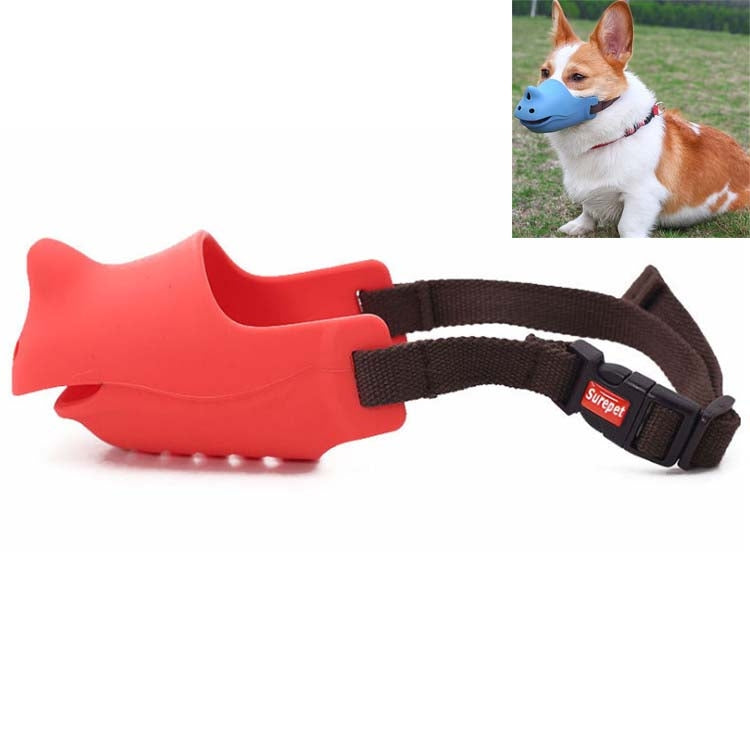 Pet Dog Muzzle Anti-bite Anti-call Silicone Muzzle, Size:XL