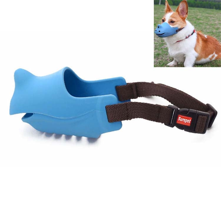 Pet Dog Muzzle Anti-bite Anti-call Silicone Muzzle, Size:XL