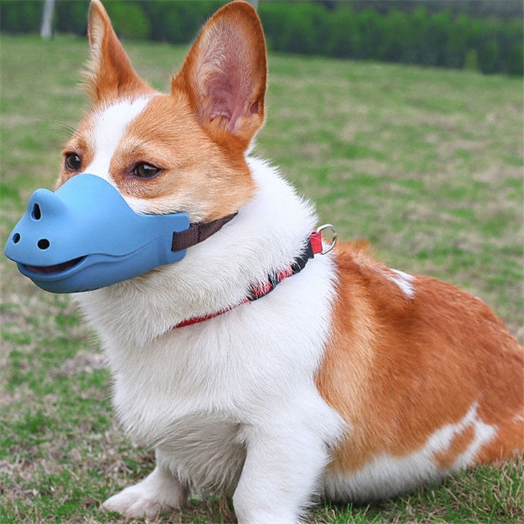 Pet Dog Muzzle Anti-bite Anti-call Silicone Muzzle, Size:XL