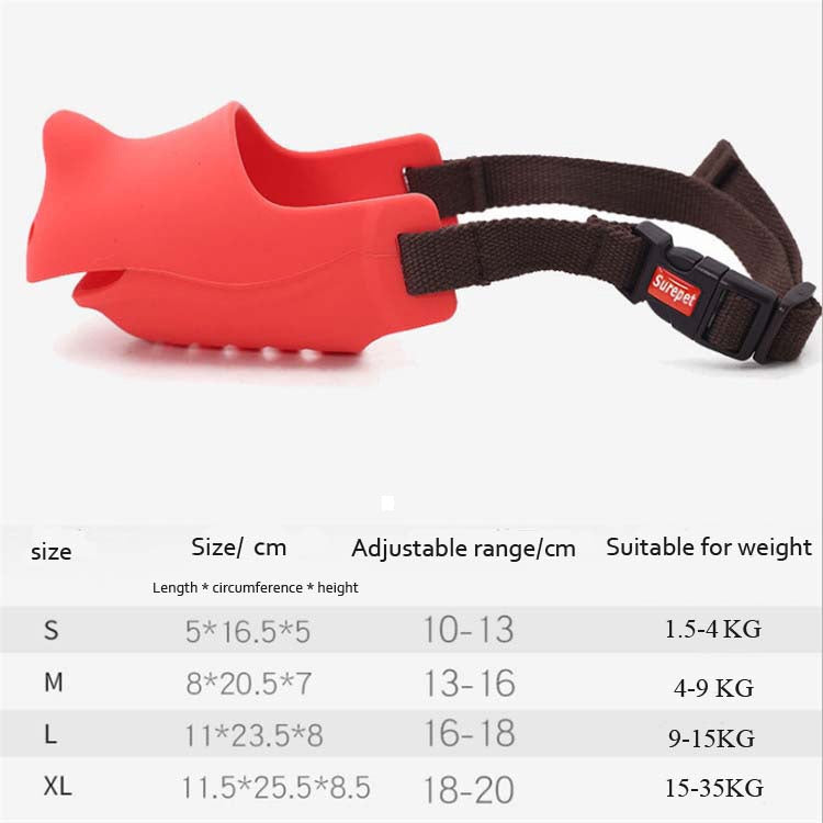 Pet Dog Muzzle Anti-bite Anti-call Silicone Muzzle, Size:XL
