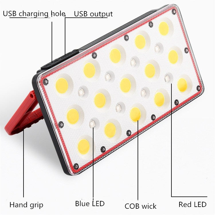 24W 2000LM LED Floodlight Work Lamp Red-Blue Warning Outdoor Multi-function Camping Mobile Floodlight