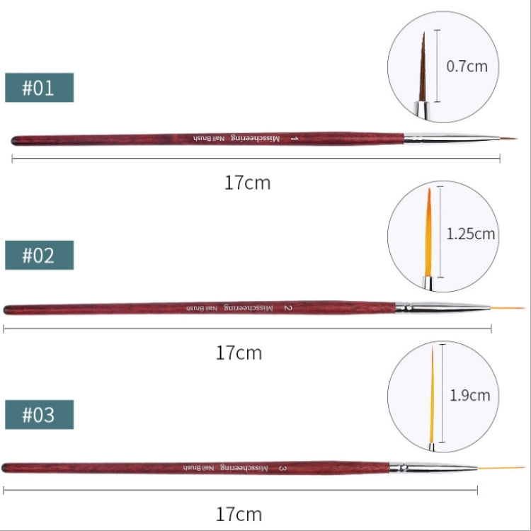 3 in 1 Nail Pull Line Painted Pen Carved Hook Line Pen Black Rod Mahogany Rod Pull Pen