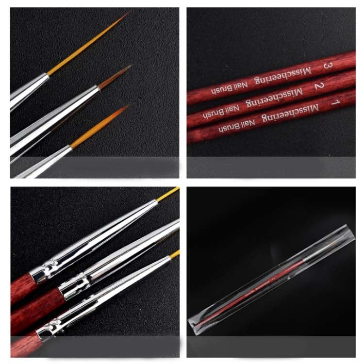3 in 1 Nail Pull Line Painted Pen Carved Hook Line Pen Black Rod Mahogany Rod Pull Pen