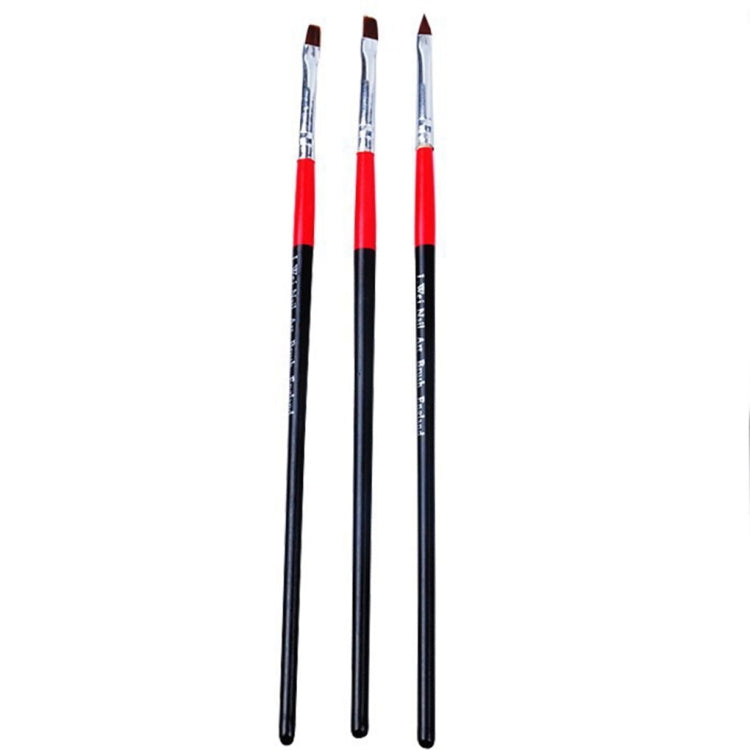 Nail Art Brush Flat Acrylic Drawing Pen UV Gel Design Painting Extension  Nylon Tools Set