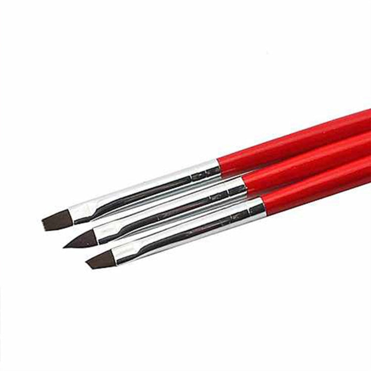 Nail Art Brush Flat Acrylic Drawing Pen UV Gel Design Painting Extension  Nylon Tools Set