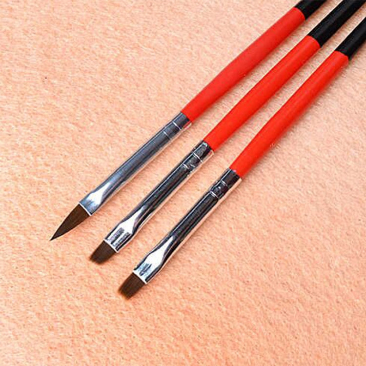 Nail Art Brush Flat Acrylic Drawing Pen UV Gel Design Painting Extension  Nylon Tools Set