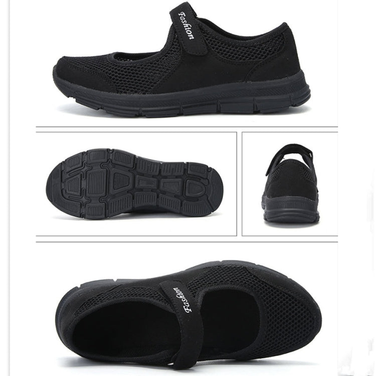 Women Casual Mesh Flat Shoes Soft Sneakers, Size:40