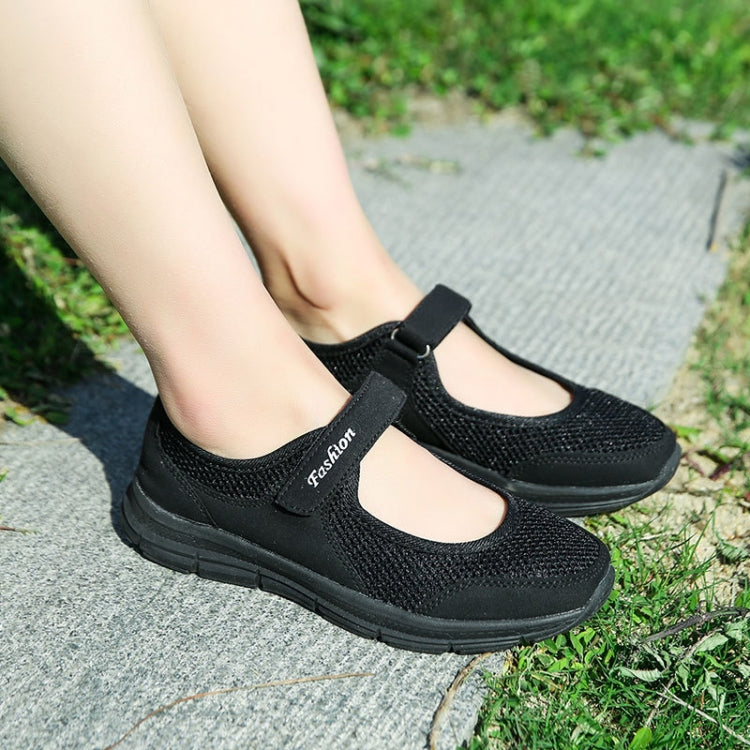 Women Casual Mesh Flat Shoes Soft Sneakers, Size:40
