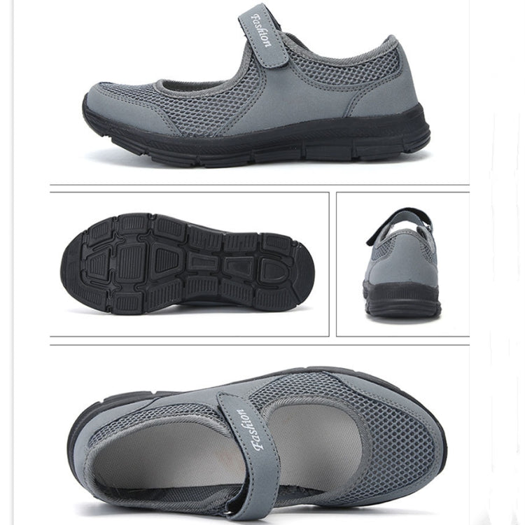 Women Casual Mesh Flat Shoes Soft Sneakers, Size:40