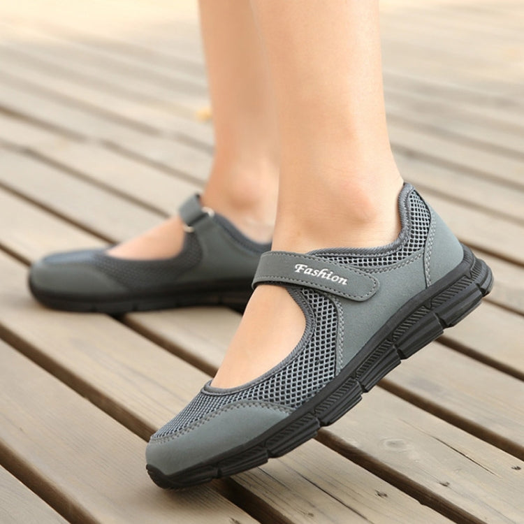 Women Casual Mesh Flat Shoes Soft Sneakers, Size:40