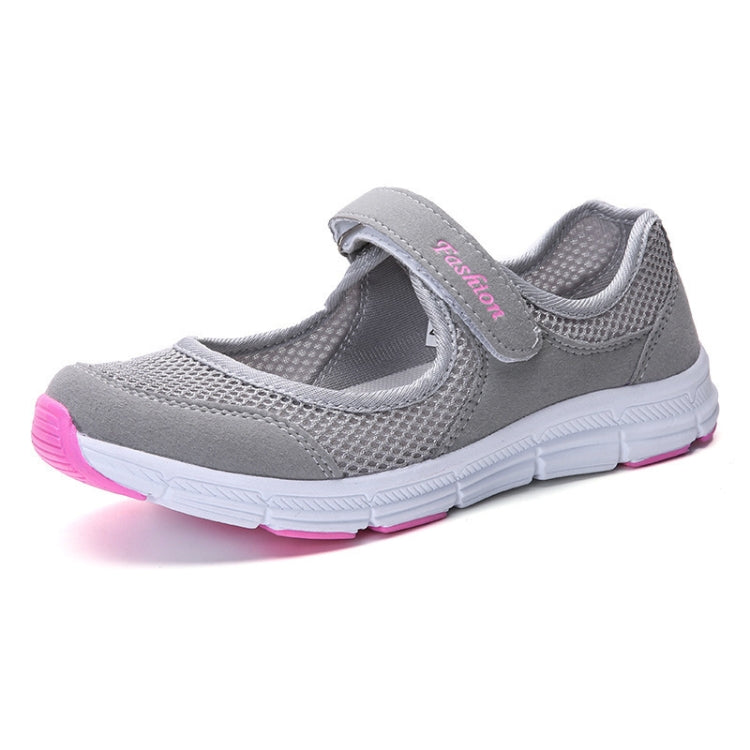 Women Casual Mesh Flat Shoes Soft Sneakers, Size:40