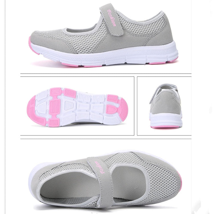 Women Casual Mesh Flat Shoes Soft Sneakers, Size:40