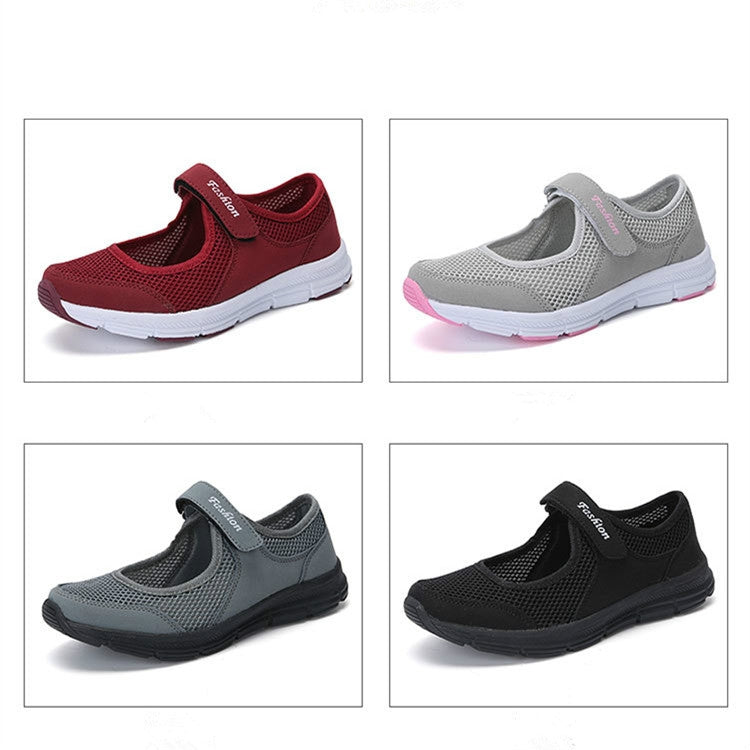 Women Casual Mesh Flat Shoes Soft Sneakers, Size:40