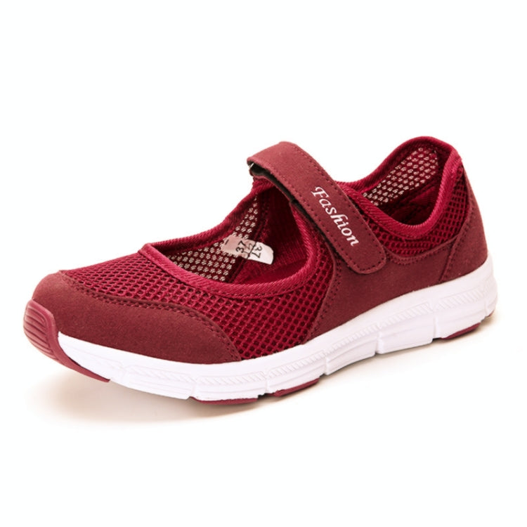 Women Casual Mesh Flat Shoes Soft Sneakers, Size:40