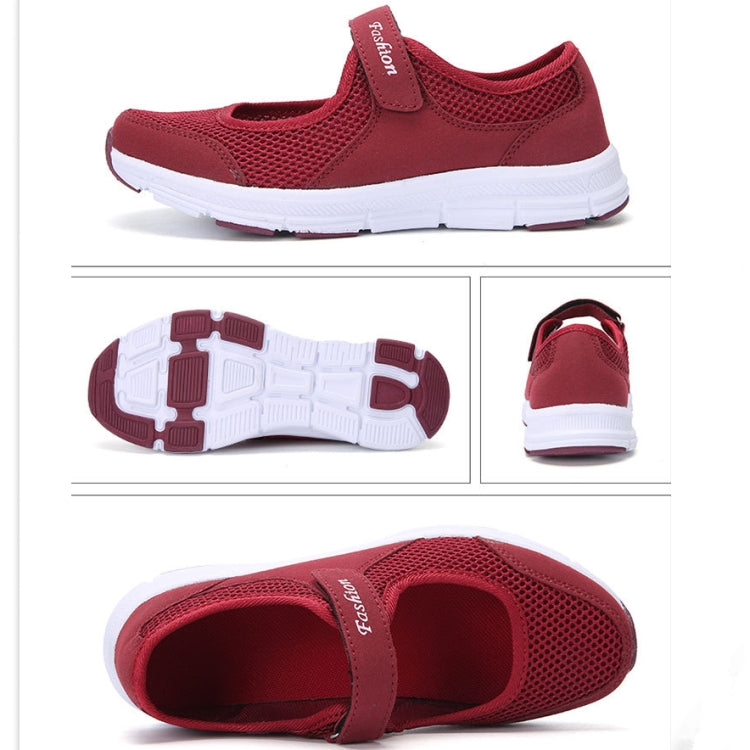 Women Casual Mesh Flat Shoes Soft Sneakers, Size:40