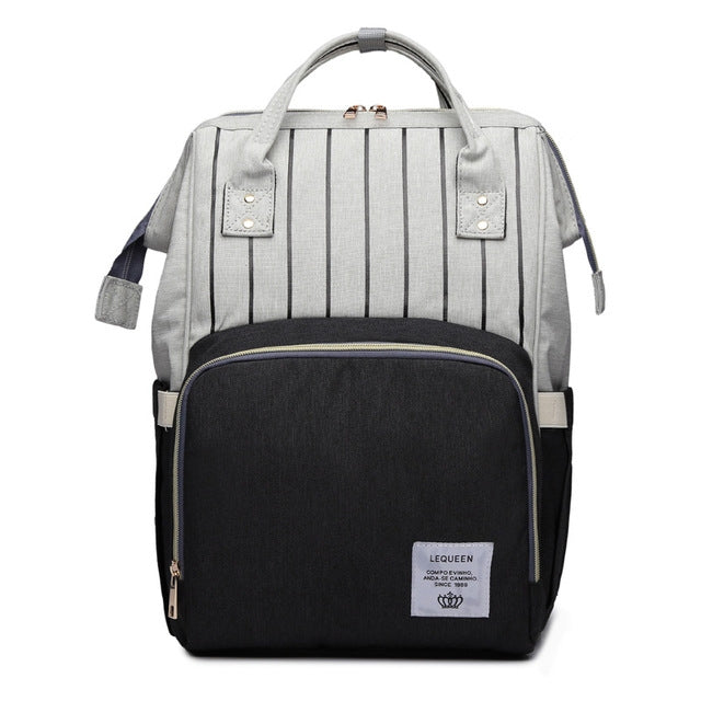 Stripe Fashion Multi-function Mom Bag Treasure Mother Go Out Backpack Large Capacity Baby Bag