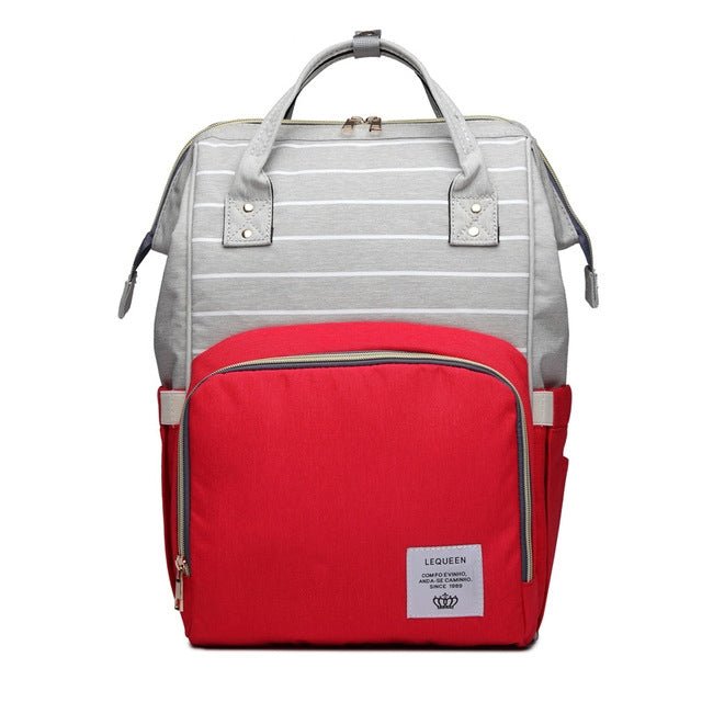 Stripe Fashion Multi-function Mom Bag Treasure Mother Go Out Backpack Large Capacity Baby Bag