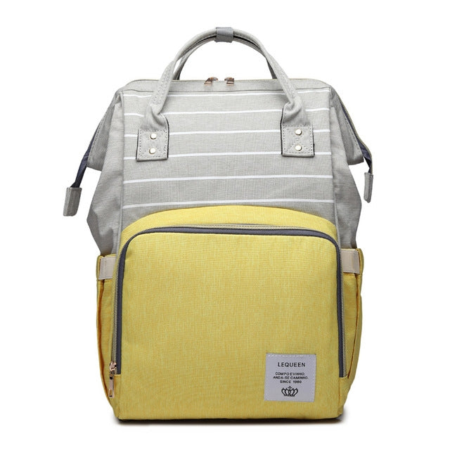 Stripe Fashion Multi-function Mom Bag Treasure Mother Go Out Backpack Large Capacity Baby Bag