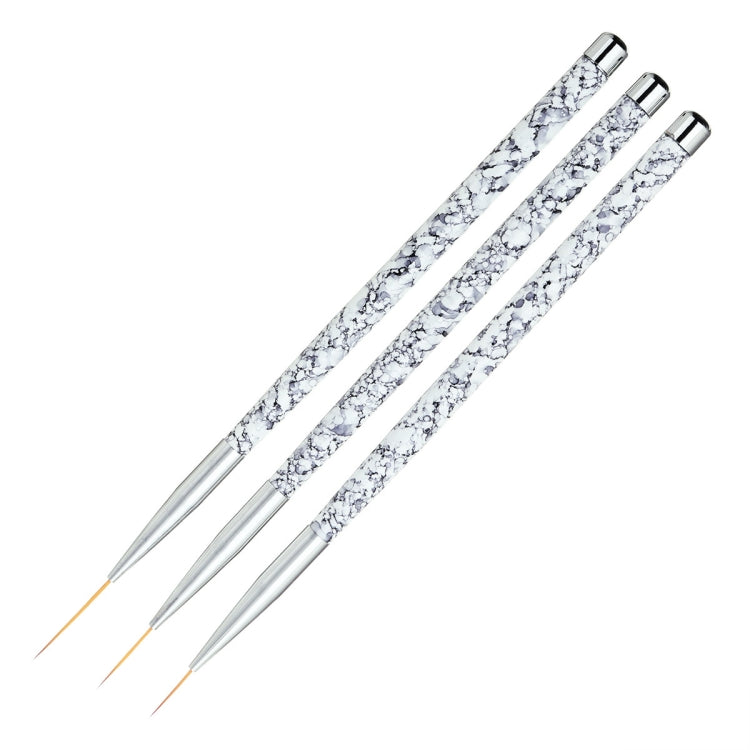 3 PCS Nail Art Liner Painting Pen 3D Tips Acrylic UV Gel Brush Flower Drawing Kit Manicure Tool
