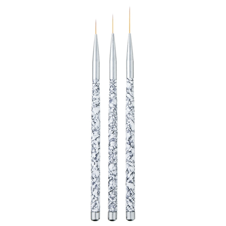 3 PCS Nail Art Liner Painting Pen 3D Tips Acrylic UV Gel Brush Flower Drawing Kit Manicure Tool