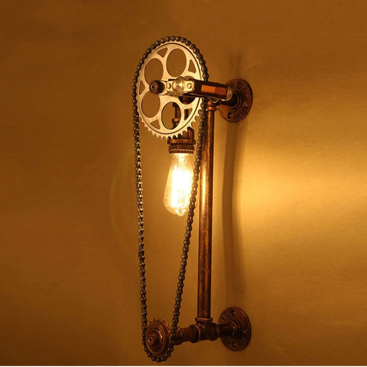 E27 LED Gear Water Pipe Bicycle Wall Lamp Creative Bar Cafe Personality