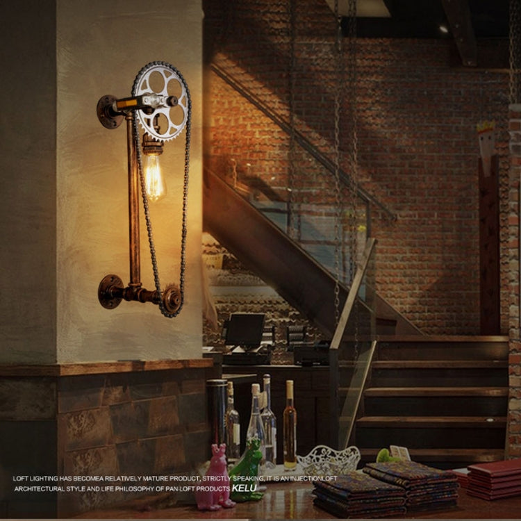 E27 LED Gear Water Pipe Bicycle Wall Lamp Creative Bar Cafe Personality