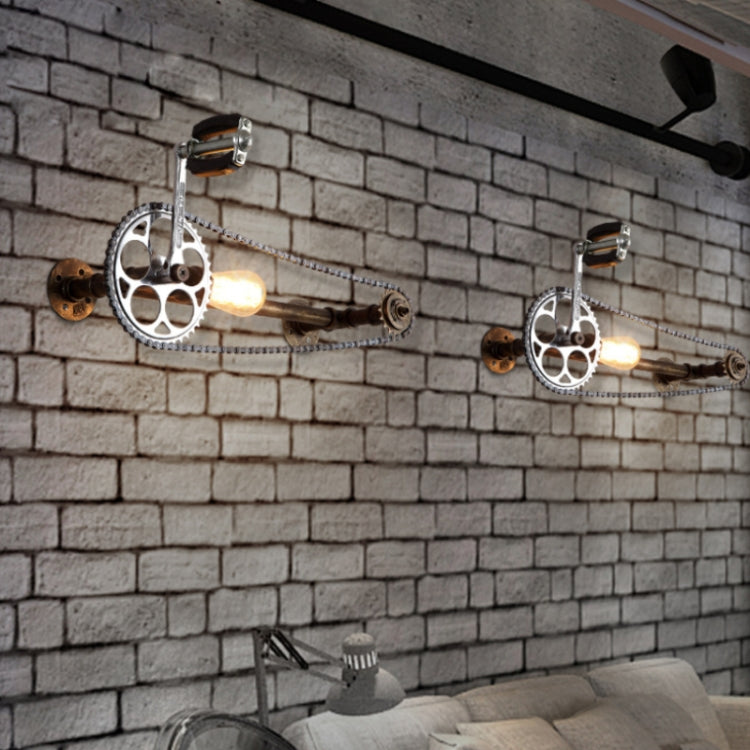 E27 LED Gear Water Pipe Bicycle Wall Lamp Creative Bar Cafe Personality