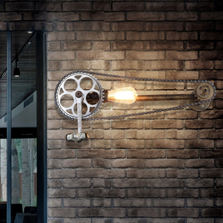 E27 LED Gear Water Pipe Bicycle Wall Lamp Creative Bar Cafe Personality
