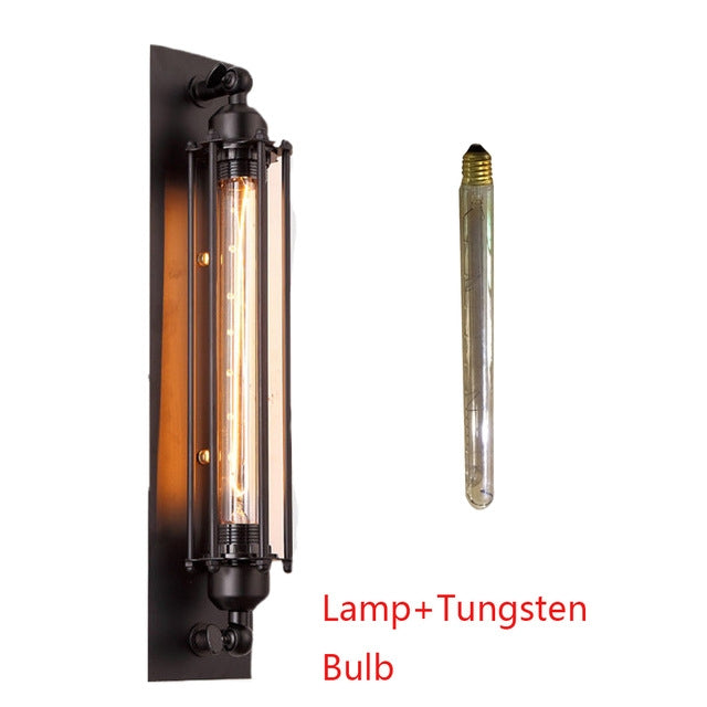 UV/LED E27 Wall Lamp American Country Aisle Balcony Industrial Wind Iron Vintage Aidi Growing Flute Outdoor Bar Light with 4W Tungsten Bulb