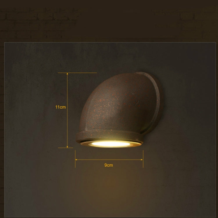 Single Head Conduit Loft Lamps Creative Stair Light Iron Art Porch Cafe Wall Lamps, Power Source:3W Wall Light