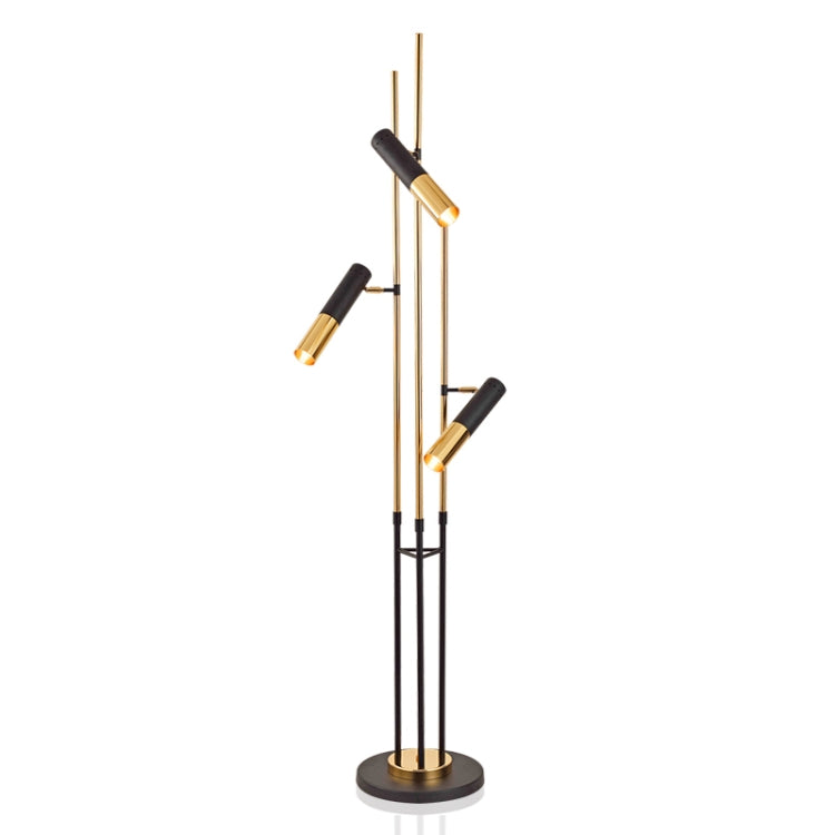 Three-head Electroplating Iron Floor Lamp Coffee Shop Creative Art Exhibition Living Room(Warm Lights)