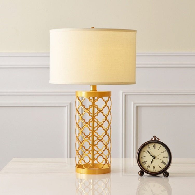 Vintage Gold Iron Cage Living Room Study Bedroom Bedside Light LED Table Lamp