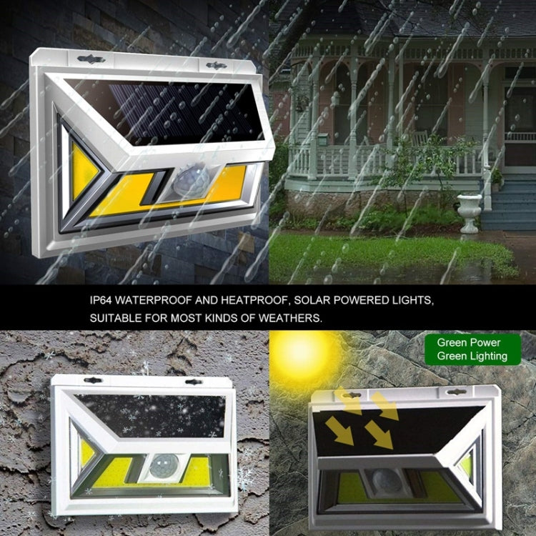 Solar Powered Motion Sensor IP65 Waterproof COB LED Outdoor Security Night Wall Light