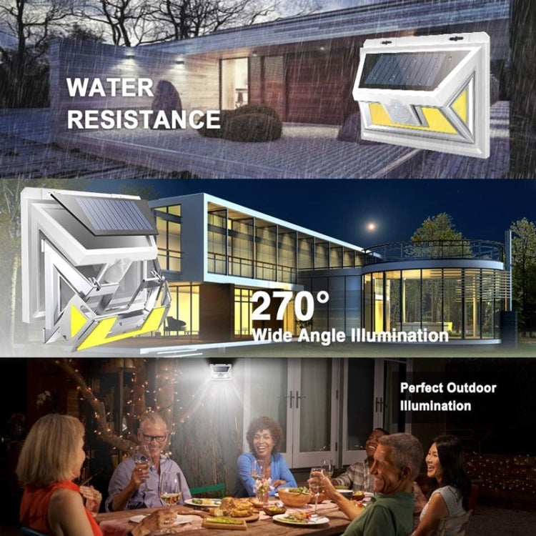 Solar Powered Motion Sensor IP65 Waterproof COB LED Outdoor Security Night Wall Light