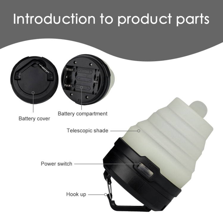 2 PCS Portable Emergency Camping Lantern Tent Soft Light Outdoor Hanging 5 LED Bulb