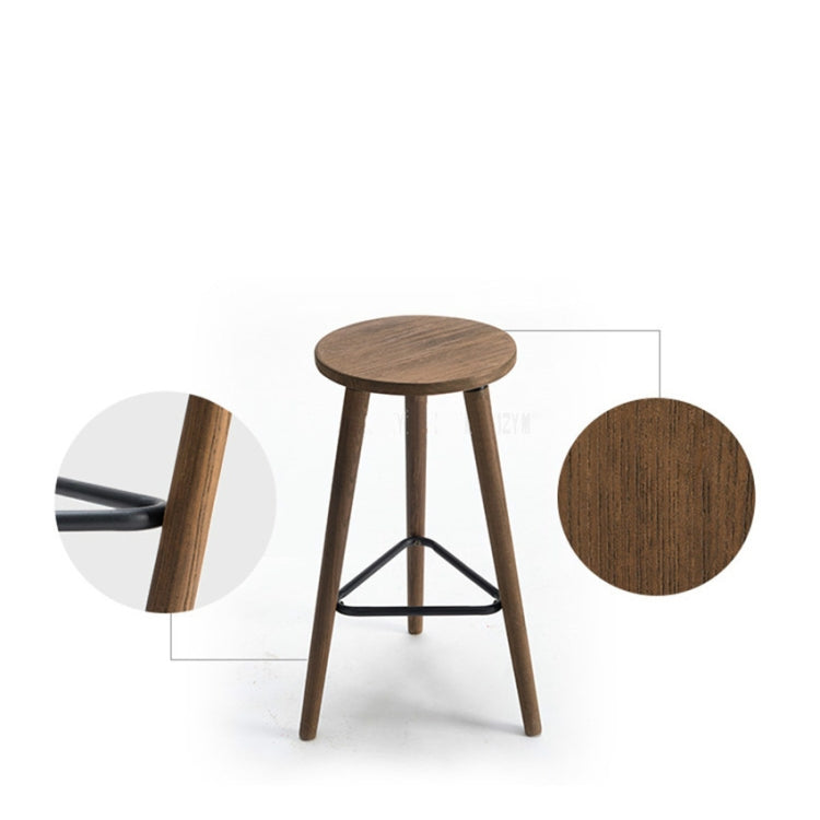 Round Seat Wooden Style Furniture Industrial Bar Stool