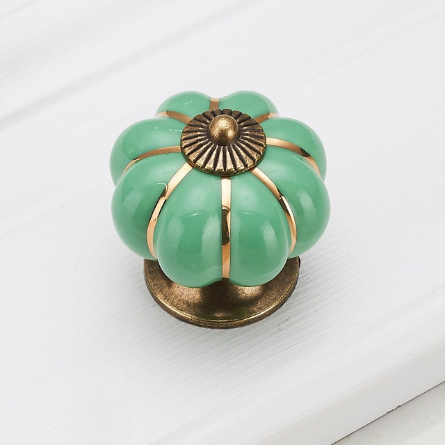 Pastoralism Pumpkin Ceramic Knob Kitchen Ceramic Door Cabinets Cupboard handles