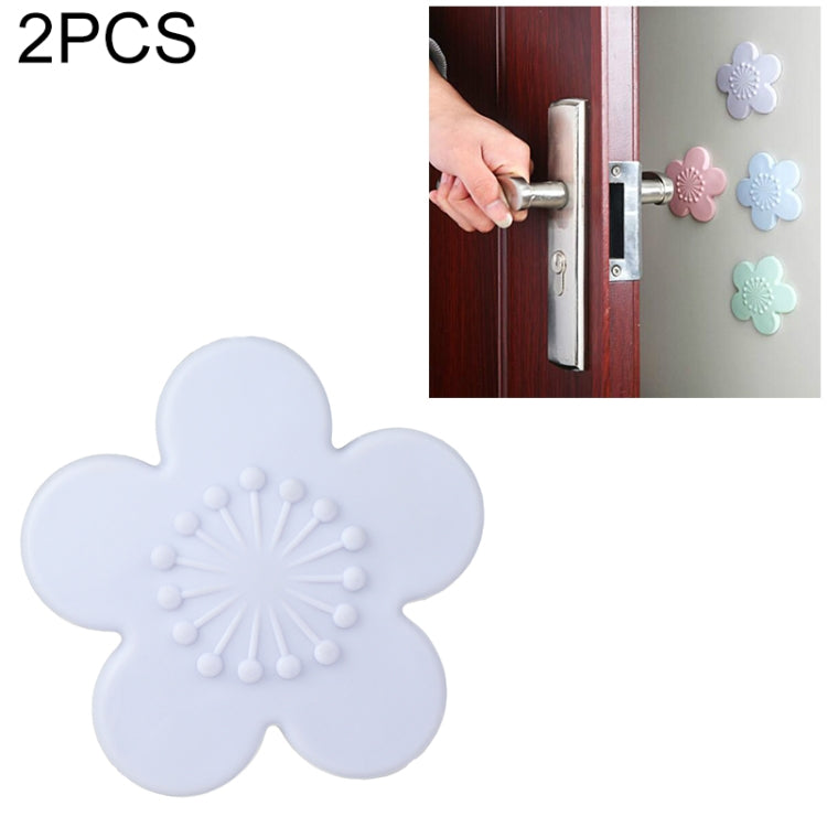2 PCS Practical Silicone Cherry Blossom Shape Wall Protector Door Handle Crash Pad Furniture Accessories