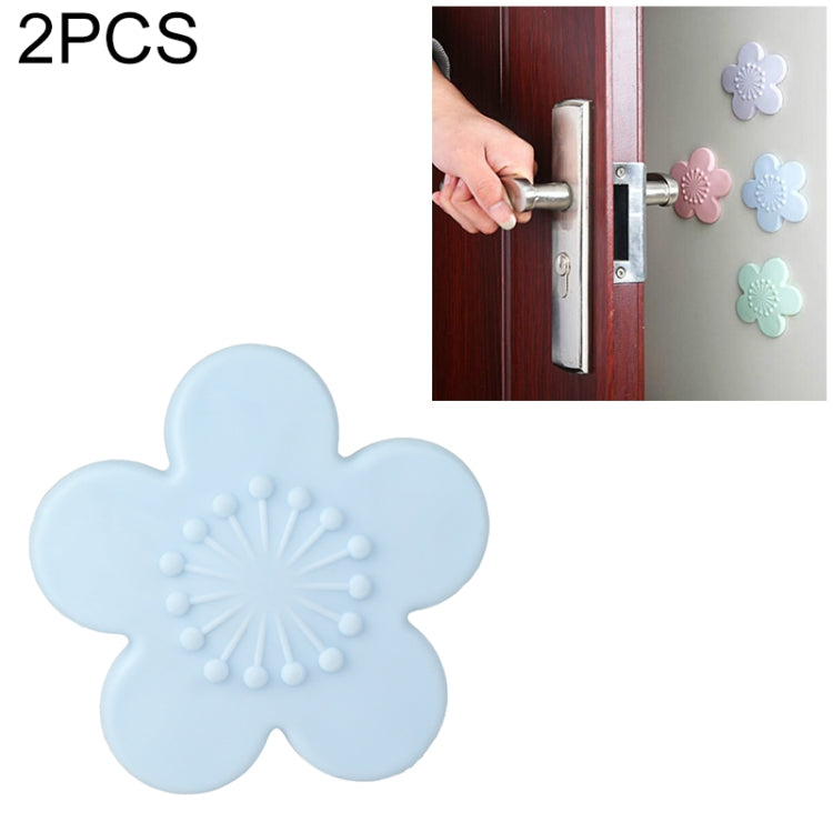 2 PCS Practical Silicone Cherry Blossom Shape Wall Protector Door Handle Crash Pad Furniture Accessories