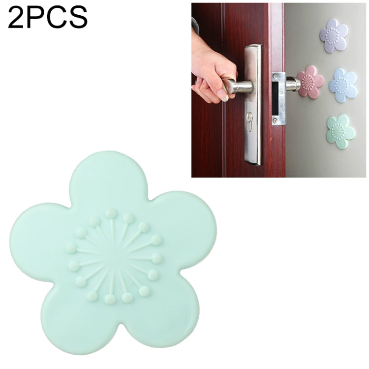 2 PCS Practical Silicone Cherry Blossom Shape Wall Protector Door Handle Crash Pad Furniture Accessories