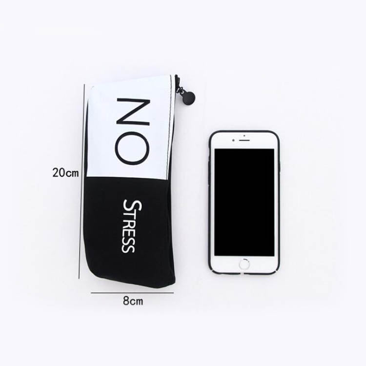 Cute Black White Pencil Case Stationery Pouch Office School Supplies