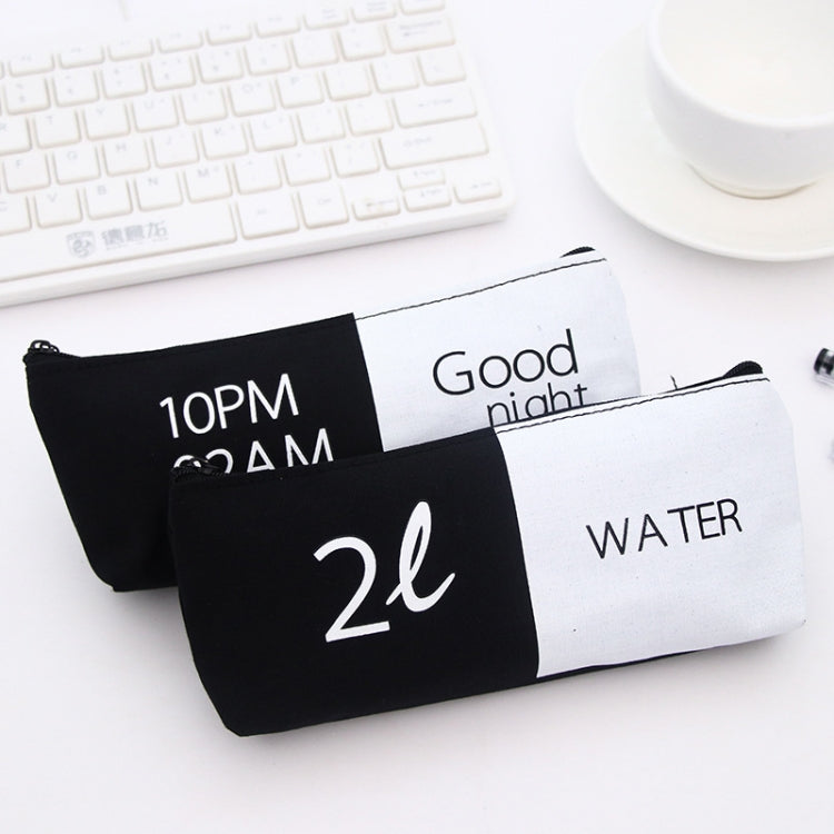 Cute Black White Pencil Case Stationery Pouch Office School Supplies