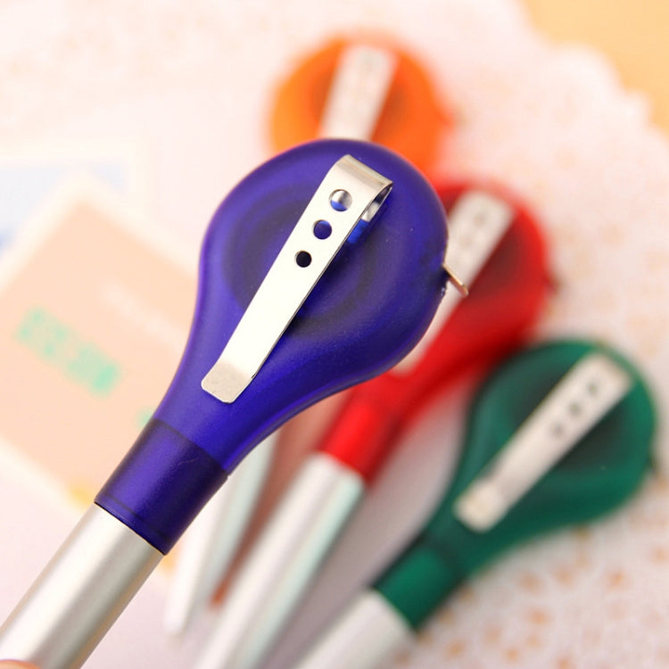 2 PCS Creative Multifunction Ballpoint Pen Ruler Tape Measure Pens Kids Student Writing Office School Supplies Random Color Delivery, Ink Color:Blue
