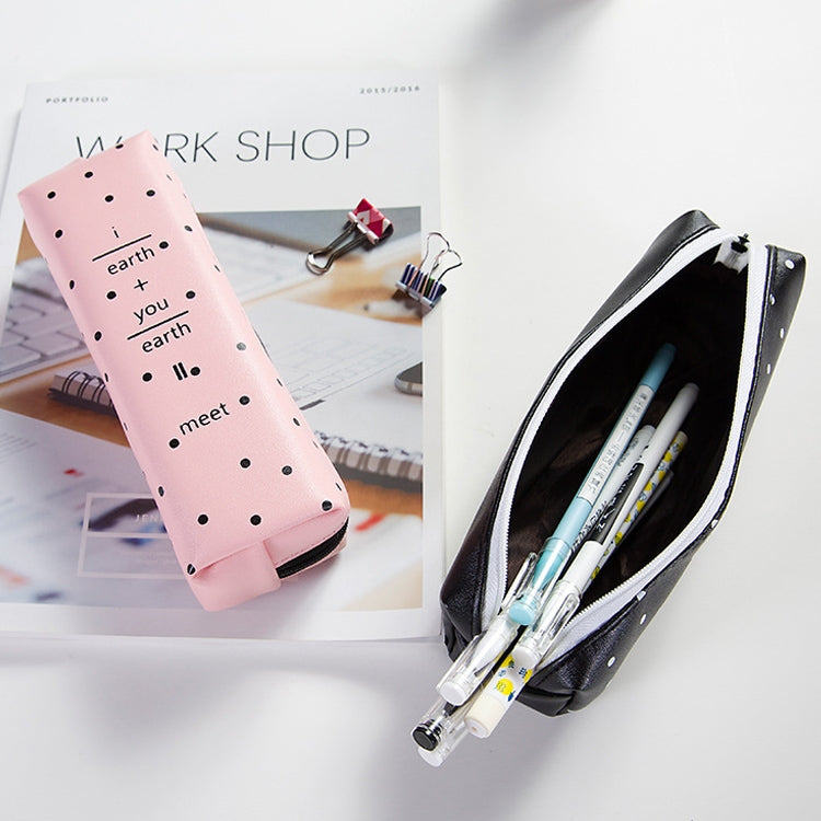 Letter Pattern Pencil Case Pencil Bag School Students Stationery Office Supplies Soft PU Pencilcase Gift Cute Pencil Box Pouch