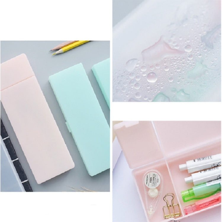 Simple Transparent Pencil Case Frosted Plastic Pencil Pens Storage Box Stationery Office Supplies