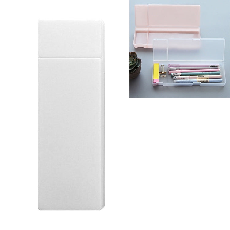 Simple Transparent Pencil Case Frosted Plastic Pencil Pens Storage Box Stationery Office Supplies