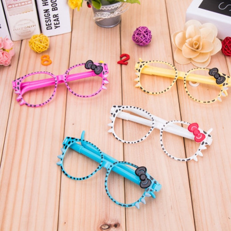 4 PCS 0.7mm Ballpoint Pen Cute Glasses Rollerball Pens School Supplies Kids Stationery Random Color Delivery