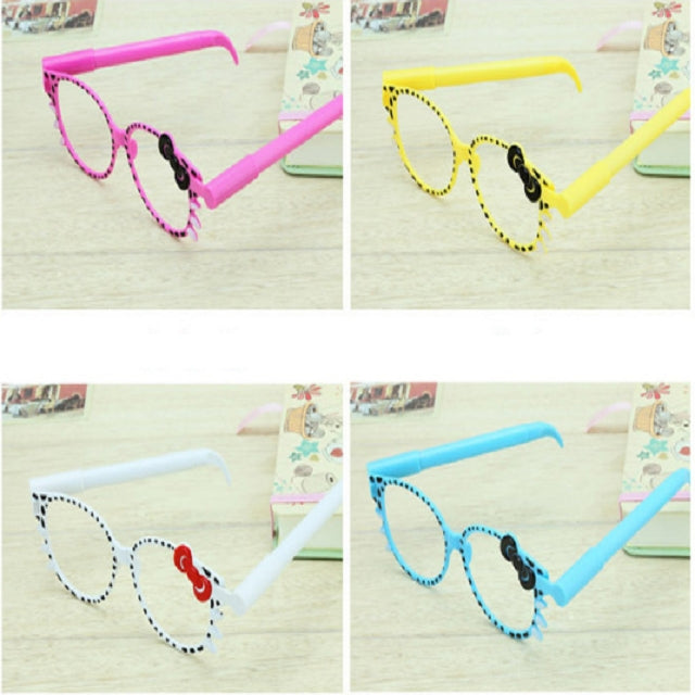 4 PCS 0.7mm Ballpoint Pen Cute Glasses Rollerball Pens School Supplies Kids Stationery Random Color Delivery