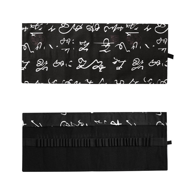 Calligraphy Cute Canvas Roll School Pencil Case Pencilcase Student Pen Bag Stationery Pouch Supplies